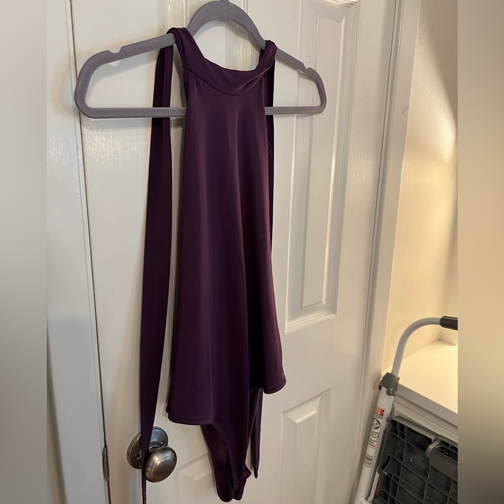 Purple high neck body suit